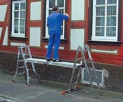 KRAUSE Leiter TeleVario Gelenkleiter Teleskopleiter 4x5 Sprossen