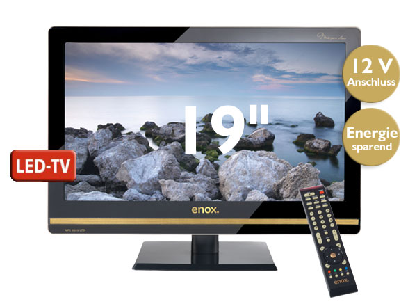 Günstiger LCD TV mit 12 Volt Anschluss für den mobilen Einsatz im Wohnmobil, Ferienhaus, LKW oder Boot